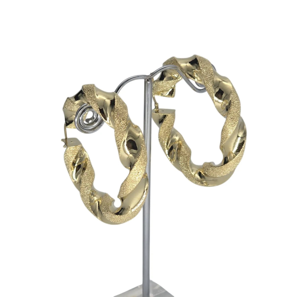 Damenohrringe aus 18 Karat Gelbgold, Creolen, 5,3 cm