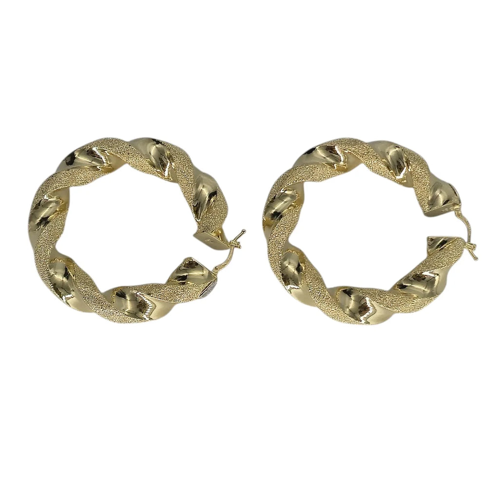 Damenohrringe aus 18 Karat Gelbgold, Creolen, 5,3 cm