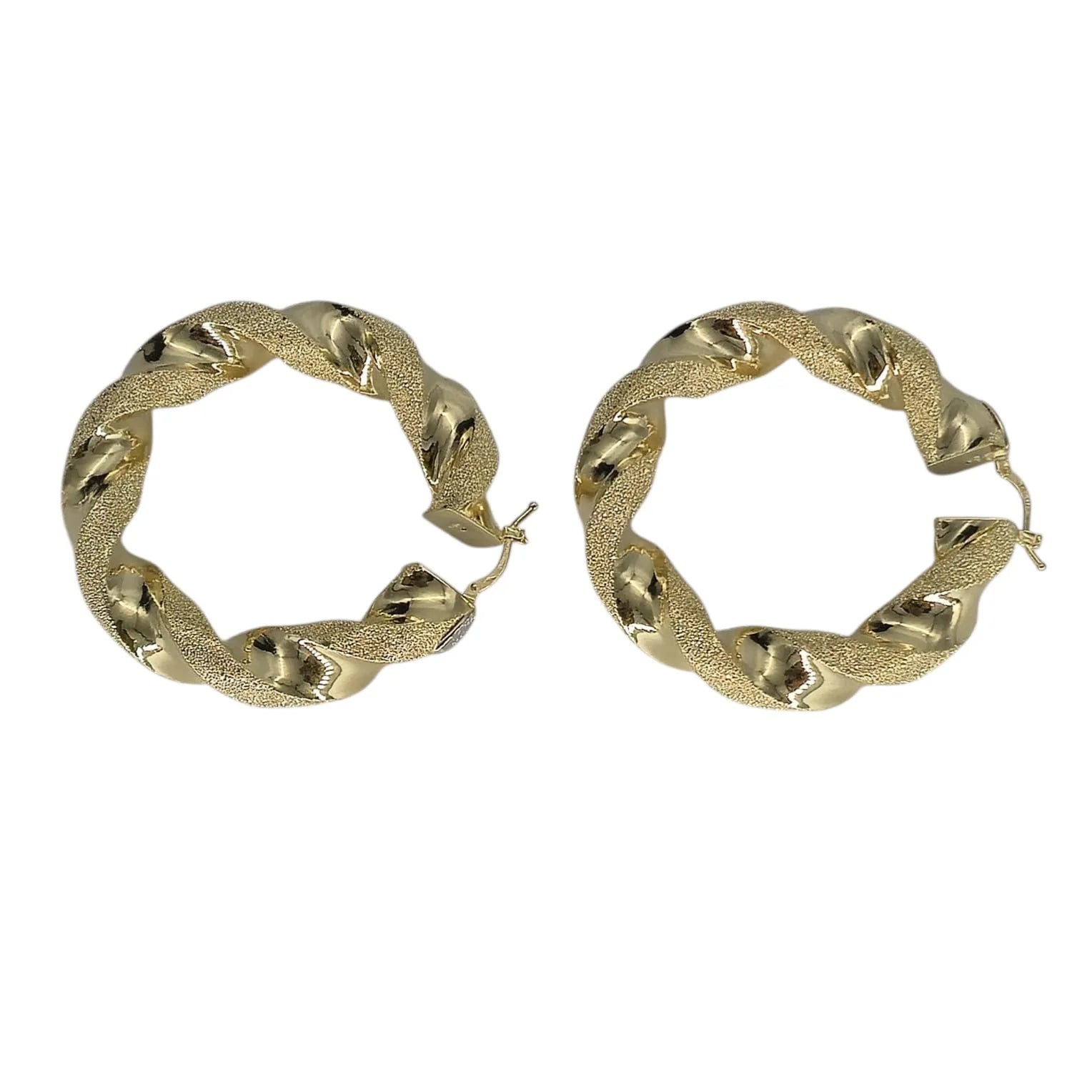 Damenohrringe aus 18 Karat Gelbgold, Creolen, 5,3 cm