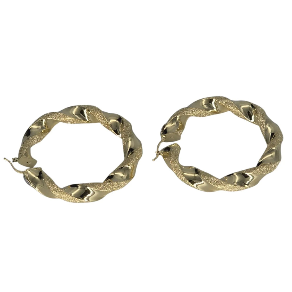 Orecchini donna oro giallo 18 kt a cerchio grandi 6,5 cm