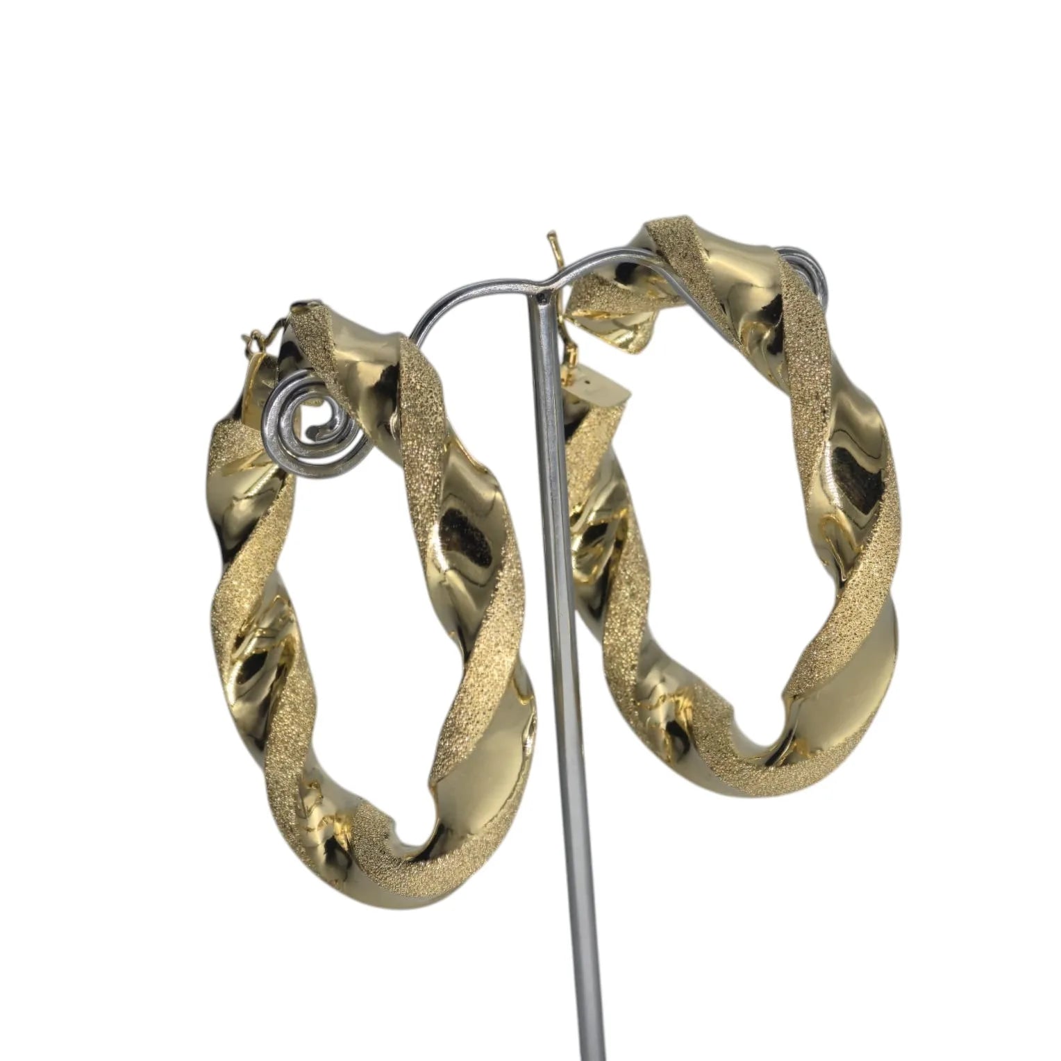 Orecchini donna oro giallo 18 kt a cerchio grandi 6,5 cm