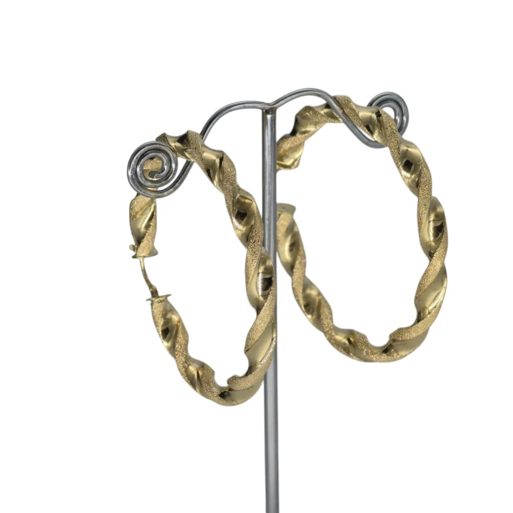 Orecchini donna oro giallo 18 kt a cerchio grandi intrecciati