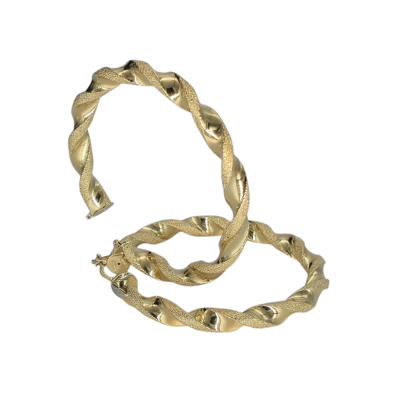Orecchini donna oro giallo 18 kt a cerchio grandi intrecciati