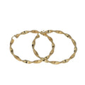 Damenohrringe aus 18 Karat Gelbgold, geflochtene Reifen, gearbeitet