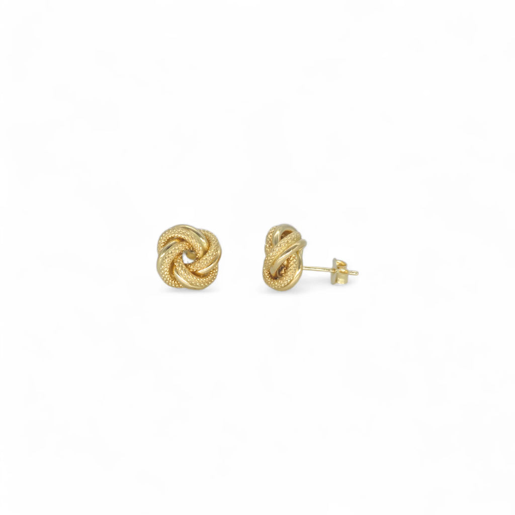 Orecchini donna oro giallo 18 kt con nodo della vita