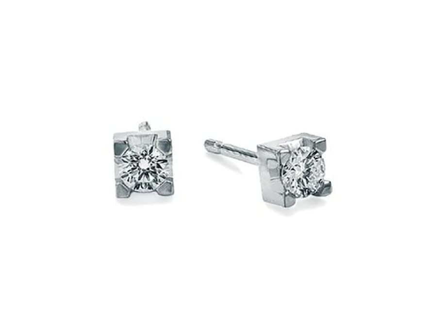 Orecchini donna punto luce Donnaoro in oro bianco e diamanti DHOL7174.010