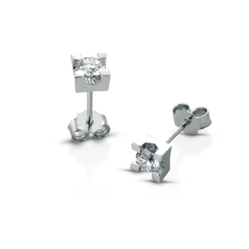 Orecchini donna punto luce oro bianco e diamanti PG Gioielli ORGL006