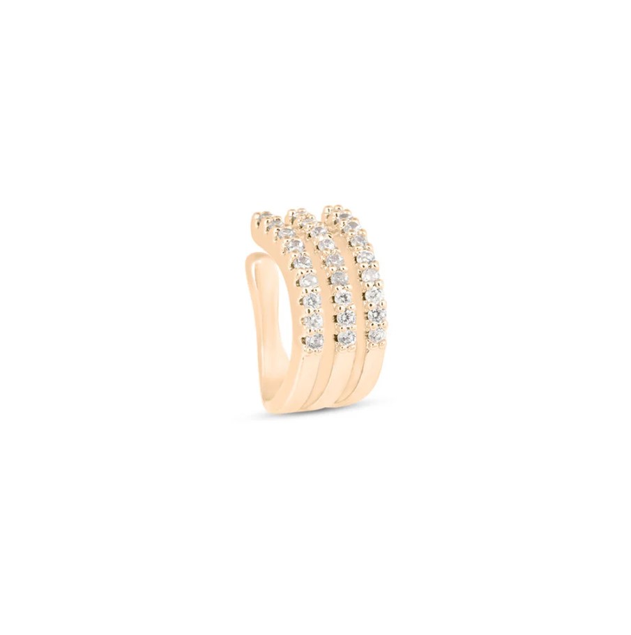 Orecchini ear cuff Stroili donna romantic shine In metallo rosato e cristalli 1683810