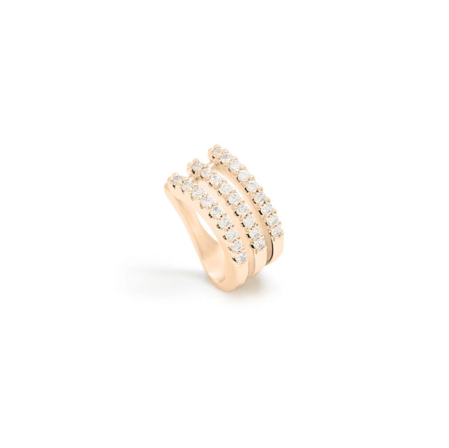 Orecchini ear cuff Stroili donna romantic shine In metallo rosato e cristalli 1683810