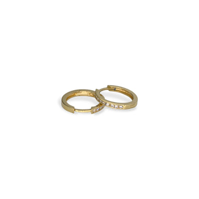 Boucles d'oreilles en or 18 carats 750 avec oxydes de zirconium blancs