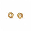 18 Karat Gelbgoldohrringe mit Naturperle, geflochtenes Design