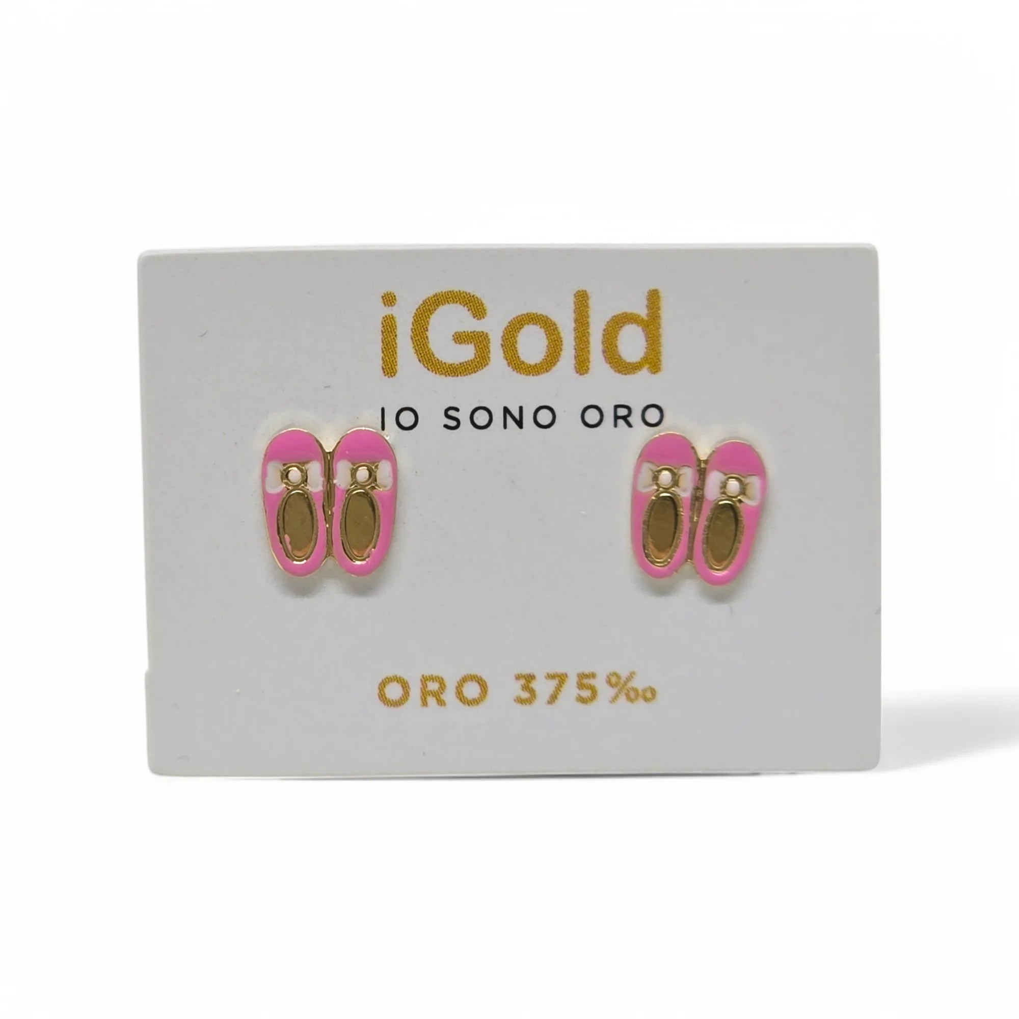Orecchini in Oro Giallo 9kt 375 con Scarpette da Ballerina