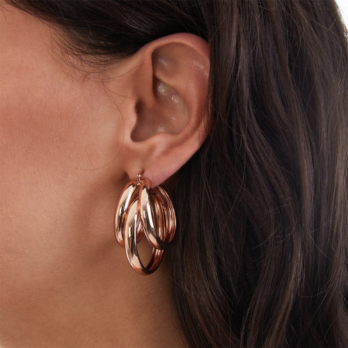 Orecchini in bronzo dorato rosa Unoaerre donna 1965