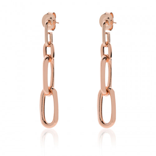 Orecchini in bronzo dorato rosa catena forzatina Unoaerre donna 2027