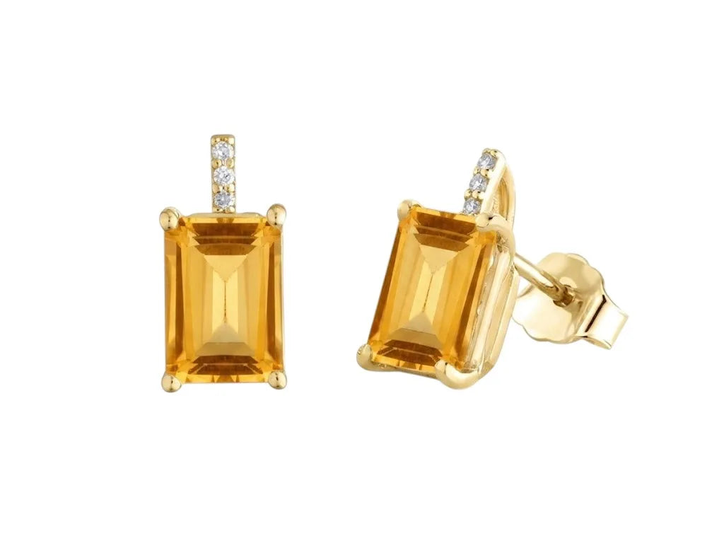 Orecchini kioto donna in oro giallo 9kt topazio citrino