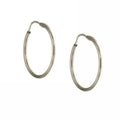 Orecchini oro bianco 18 kt Cerchi a canna liscia