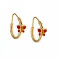 Orecchini oro giallo donna Cerchi con farfallina