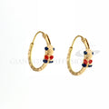 Orecchini oro giallo donna Cerchi con orsetto