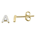 Orecchini personalizzati donna oro giallo 18 kt e zirconi "Letter"