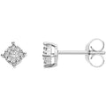 Orecchini punto luce donna in oro bianco e diamanti gioielli Comete Rose di diamanti orb 1062