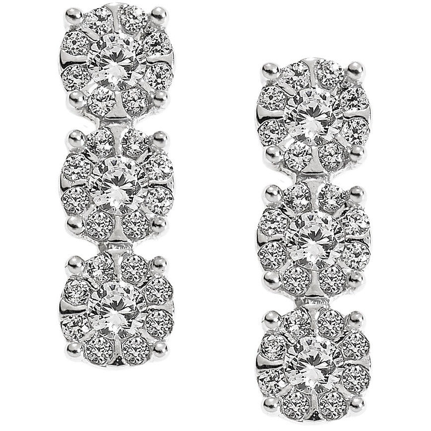 Orecchini trilogy donna in oro bianco e diamanti gioielli Comete Lumiere orb 714