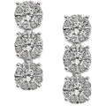 Orecchini trilogy donna in oro bianco e diamanti gioielli Comete Lumiere orb 714