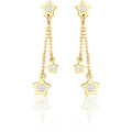 Orecchino donna gioielli Luca Barra con stelle pendenti e strass bianchi ok1103