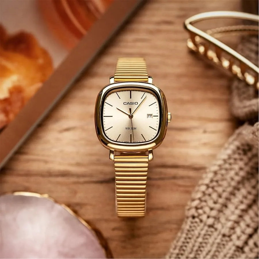 Orologio Casio in acciaio dorato da donna ltp-b166g-9avef