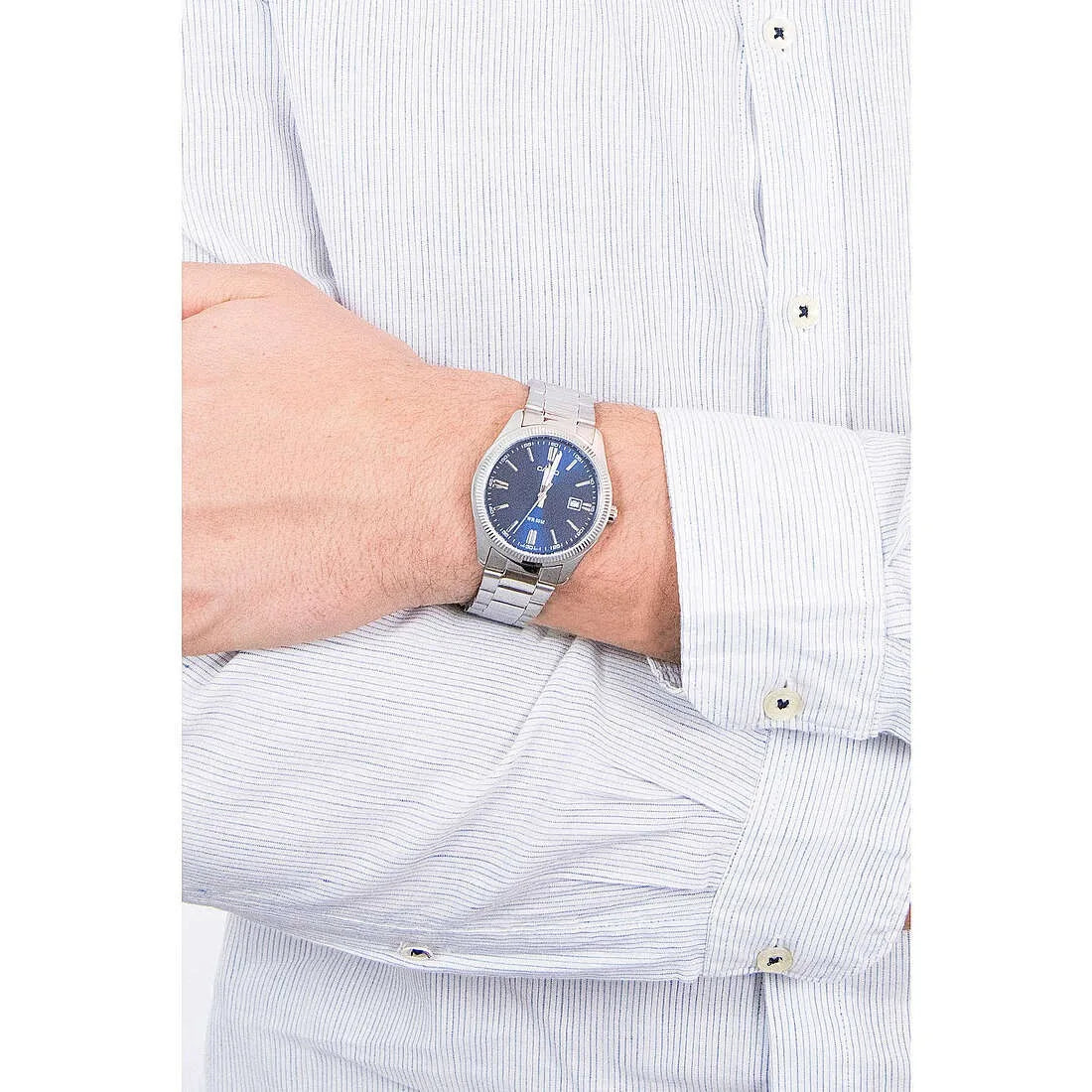 Casio Uhr, klassischer Stil, blaues Zifferblatt