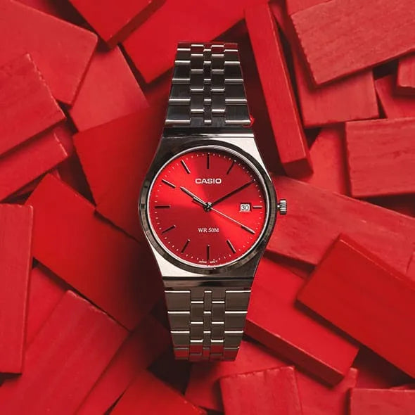 Orologio Casio stile classico quadrante rosso mtp-b145d-4a2vef