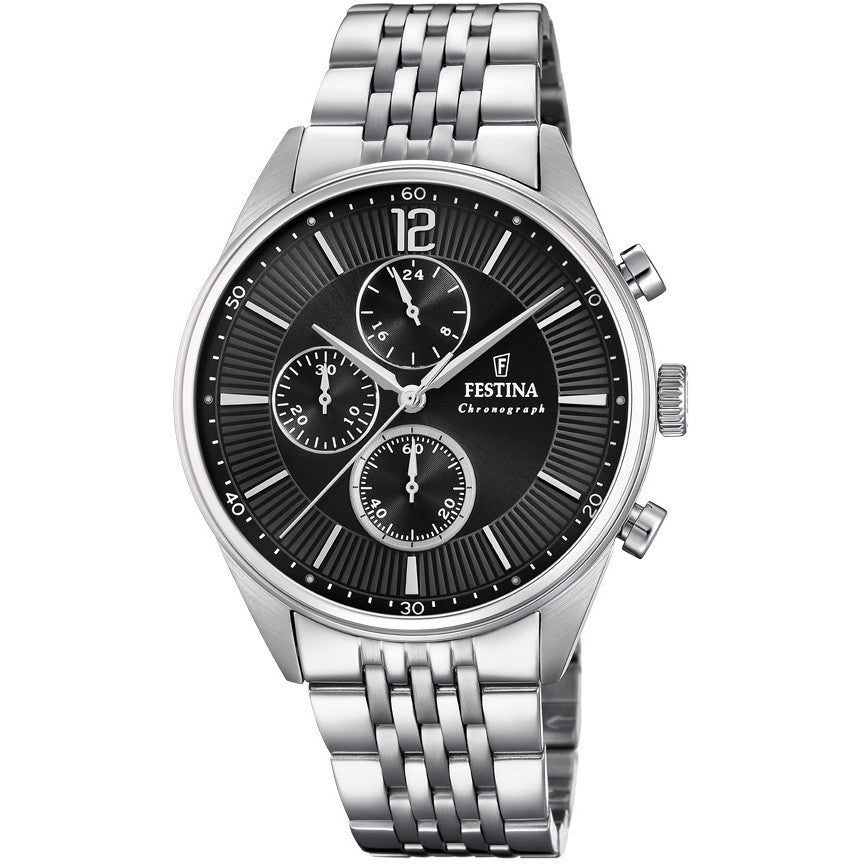 Orologio festina uomo quadrante nero Timeless Cronografo