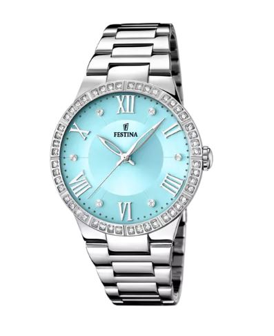 Festina Damenuhr mit blauem Zifferblatt f16719/4 aus Edelstahl