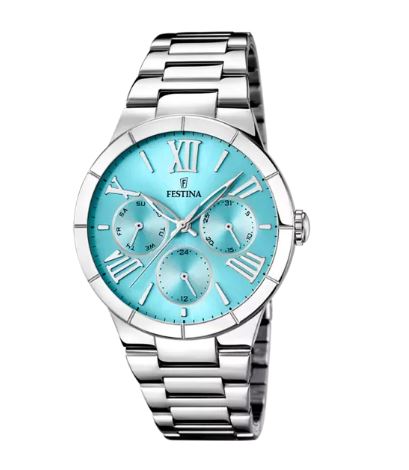 Orologio Festina donna in acciaio con quadrante azzurro f16716/4
