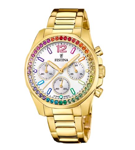 Orologio Festina donna rainbow in acciaio dorato f20609/2