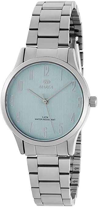 Marea Analoguhr Damen B41242/5 Edelstahlarmband und grünes Zifferblatt