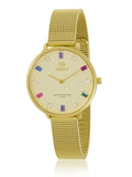 Orologio Marea donna in acciaio dorato e strass B41290/3