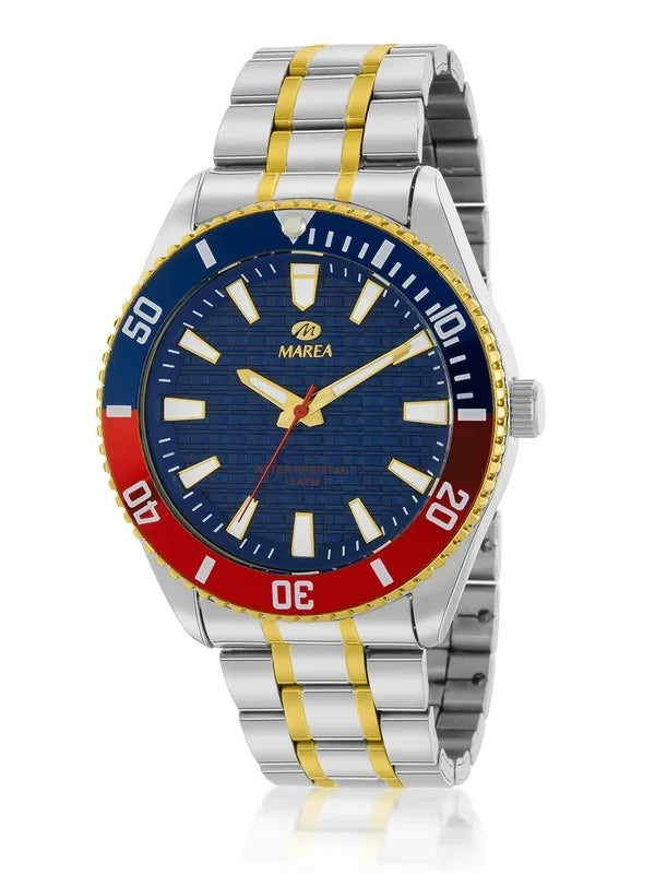 Orologio Marea uomo in acciaio bicolore e quadrante blu B41391/4