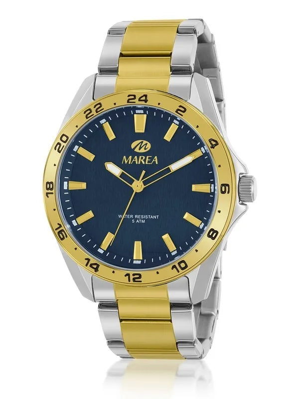 Orologio Marea uomo in acciaio bicolore e quadrante blu b54238/4