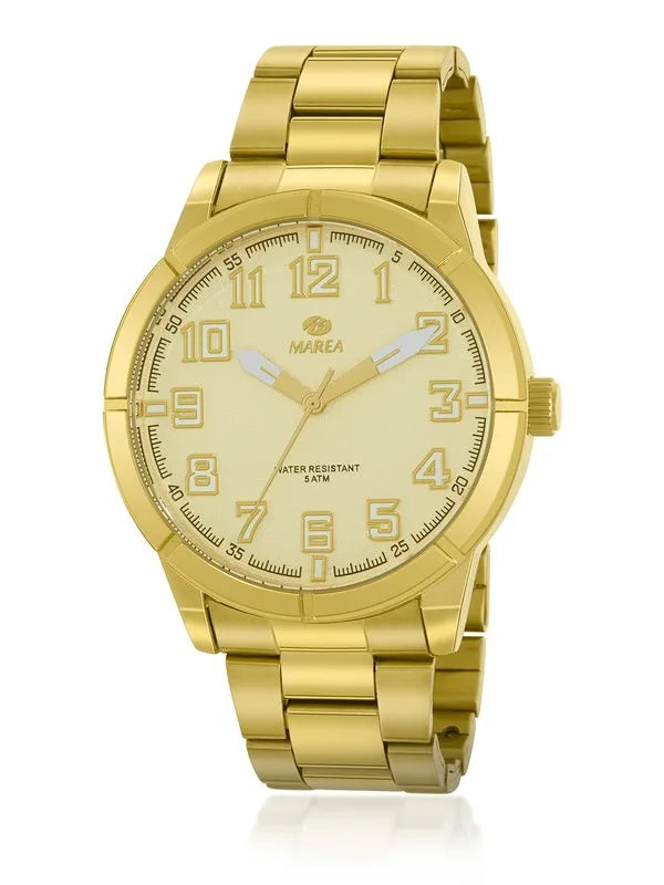 Orologio Marea uomo in acciaio dorato e quadrante oro b41359/3