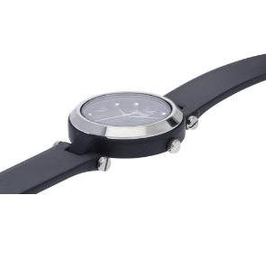 Herrenuhr mit schwarzem Silikonarmband und Edelstahlgehäuse 1668332
