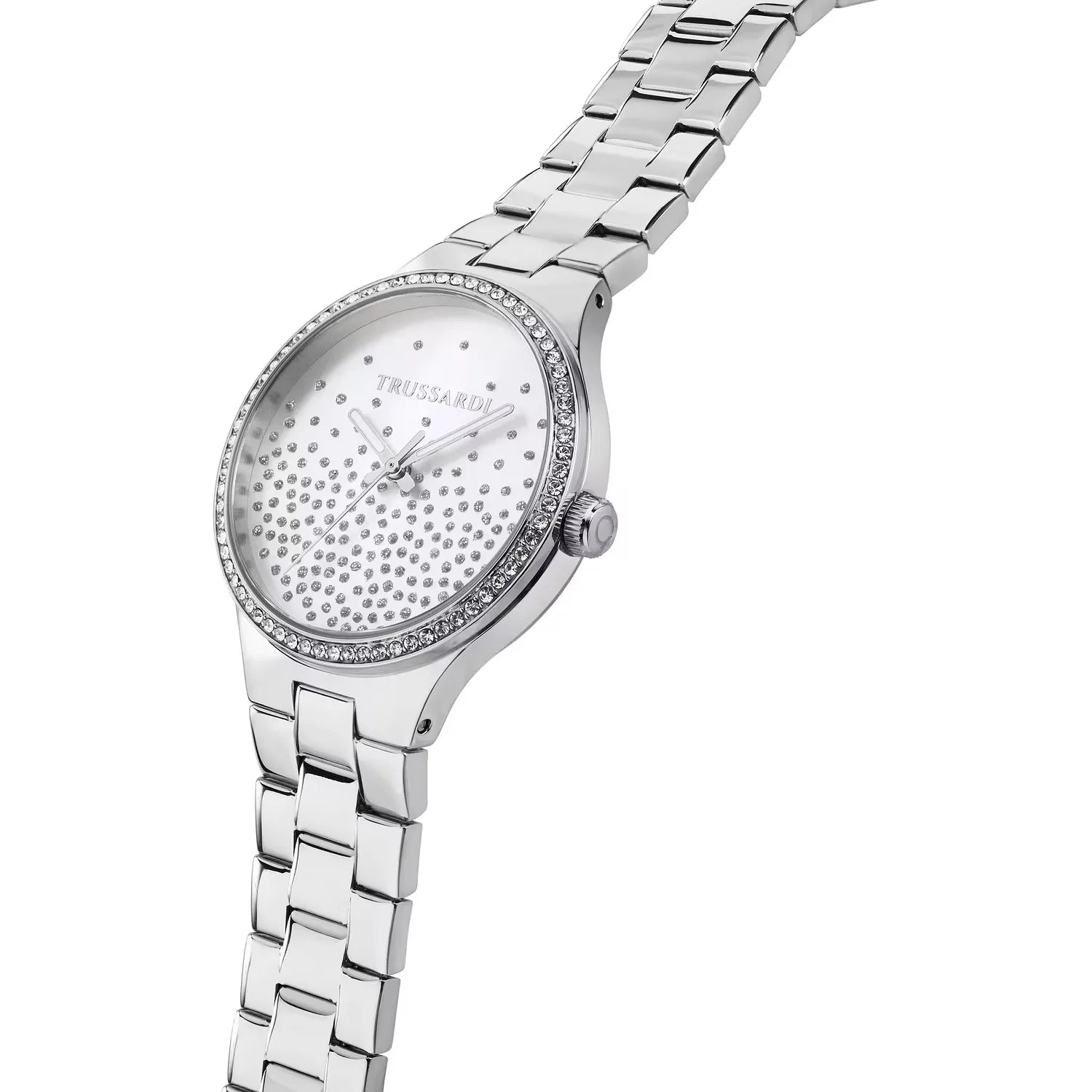 Trussardi Damen-Armbanduhr T-Essenza, silbernes Zifferblatt, R2453172504
