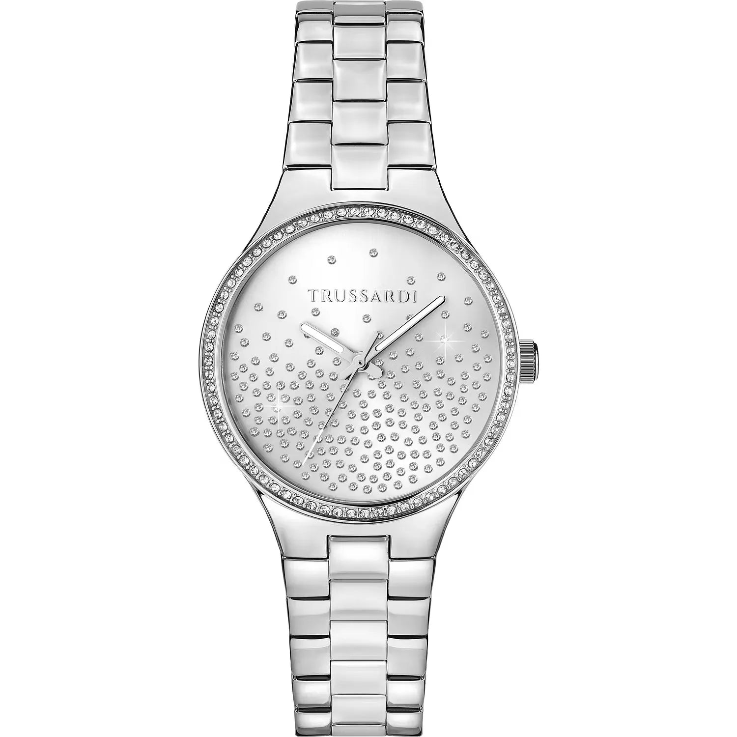 Trussardi Damen-Armbanduhr T-Essenza, silbernes Zifferblatt, R2453172504
