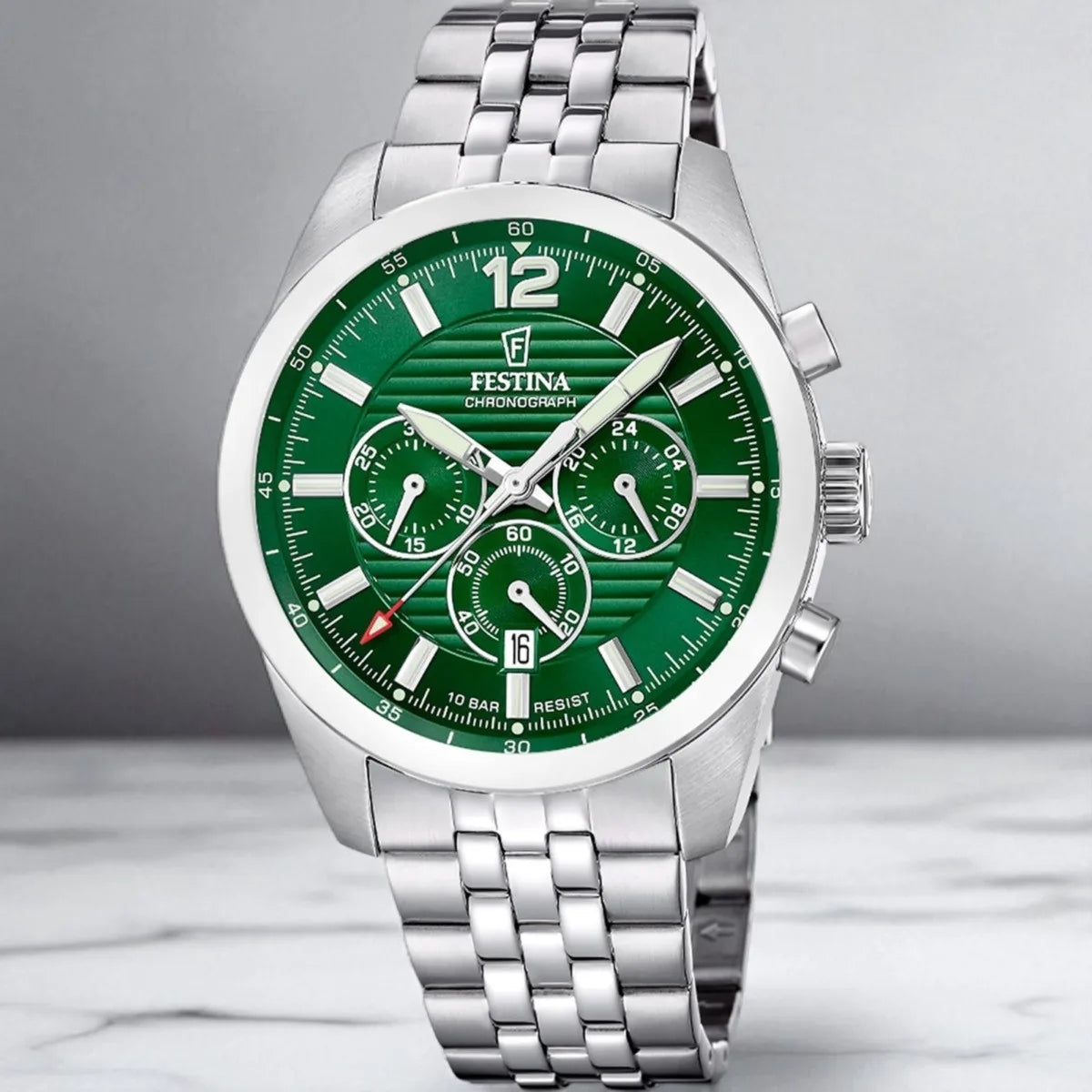 Orologio cronografo Festina da uomo acciaio quadrante verde f20742/2