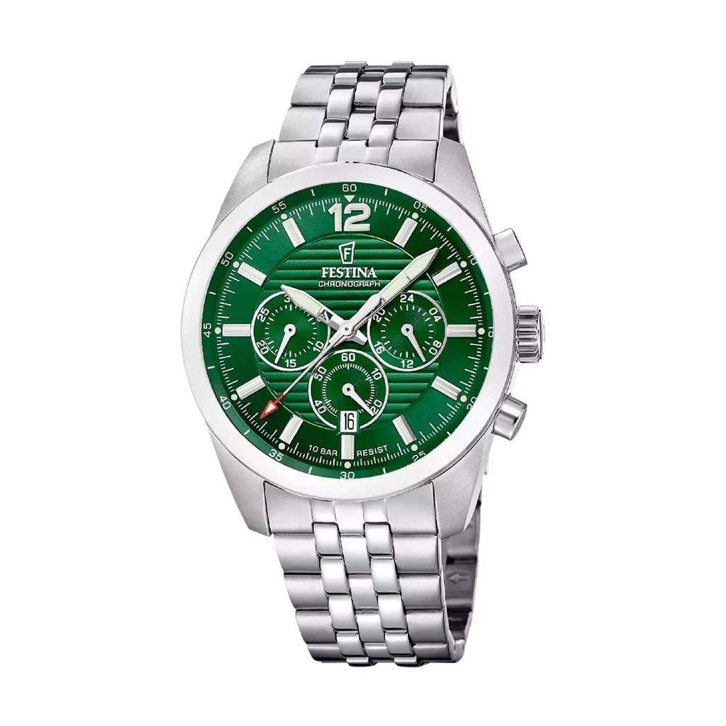 Orologio cronografo Festina da uomo acciaio quadrante verde f20742/2