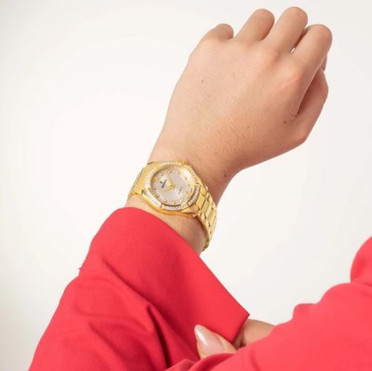 Orologio da donna Festina in acciaio dorato e zirconi F20596/1