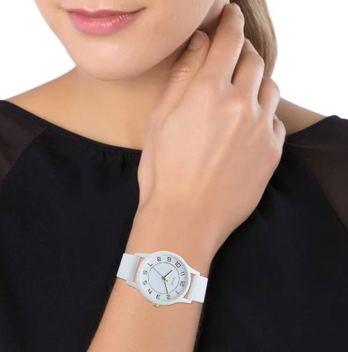 Orologio donna solo tempo con cinturino in silicone bianco cassa in acciaio 1668351