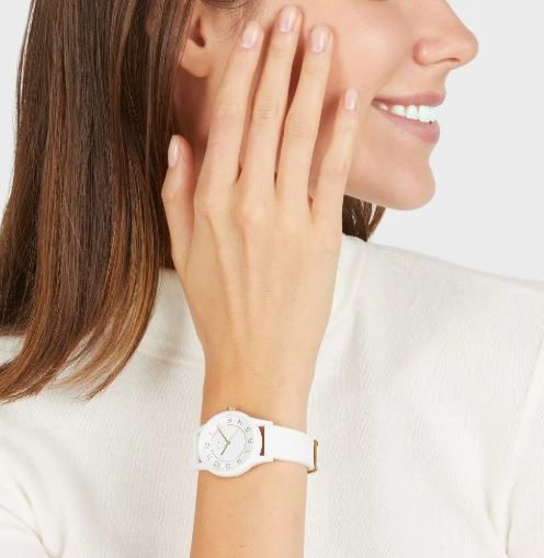 Orologio donna solo tempo con cinturino in silicone bianco cassa in acciaio 1668351