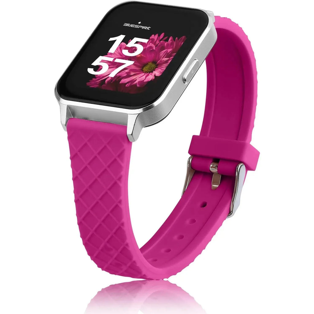 B-smart Smartwatch für Damen mit fuchsiafarbenem Kautschukarmband