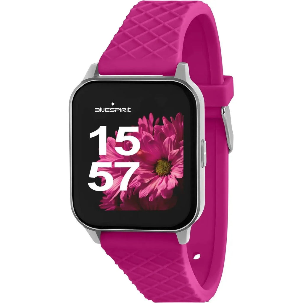 B-smart Smartwatch für Damen mit fuchsiafarbenem Kautschukarmband