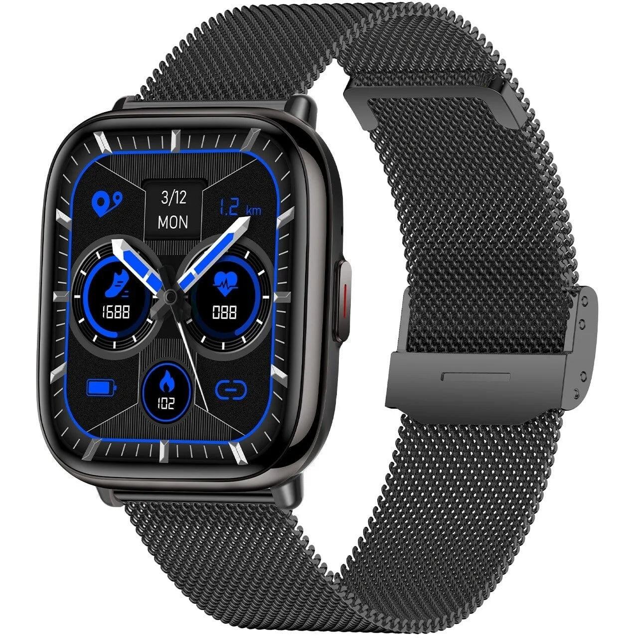 Orologio smartwatch uomo cinturino acciaio nero Smarty 2.0 SW081E